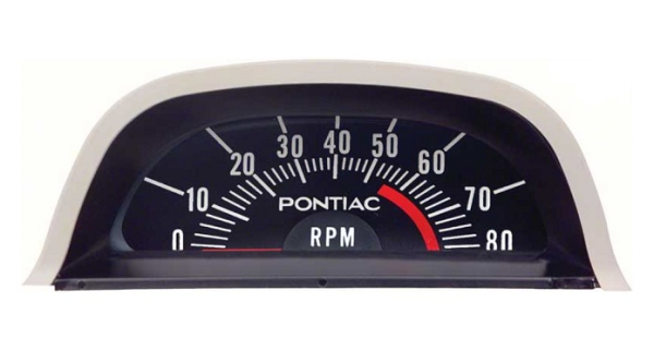 Hood Tachometer for 1968 Pontiac Firebird 6-Cylinder Models - 5500 RPM