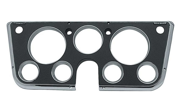 Armaturen-Blende für 1969-72 Chevrolet Pickup mit Zusatz-Instrumenten - Schwarz/Chrom