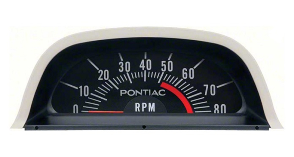 Hood Tachometer for 1969 Pontiac Firebird 8-Cylinder Models - 5200 RPM