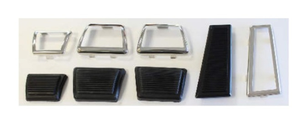 Pedal Pad and Trim Plate Kit for early 1969 Pontiac LeMans with Manual Transmission - 8-Piece