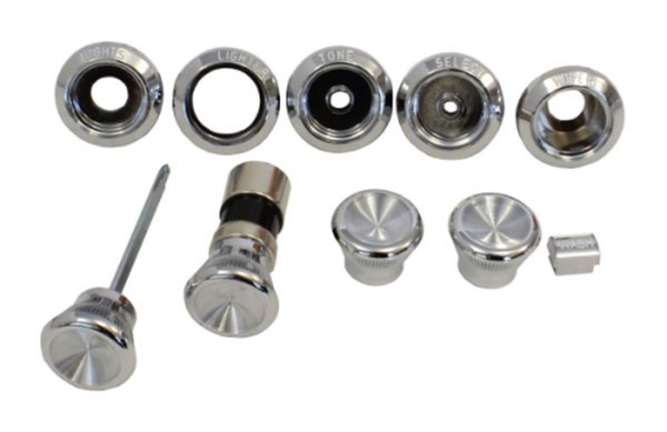 Dash Knob and Bezel Kit for 1970 Pontiac Tempest - 10-Piece / White Letters