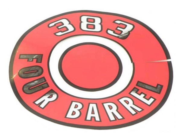 Luftfilter-Decal für 1966-70 Mopar 383 Four Barrel - rot