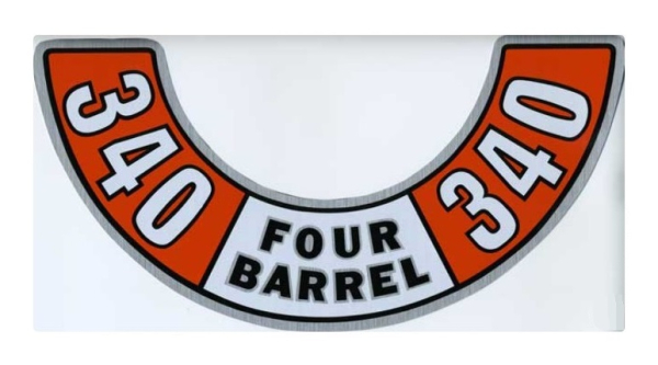 Air Cleaner Decal for 1972-74 Mopar 340 Four Barrel