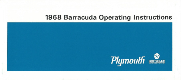 1968 Plymouth Barracuda - Owners Manual (english)