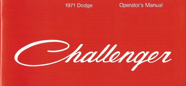 1971 Dodge Challenger - Owners Manual (english)