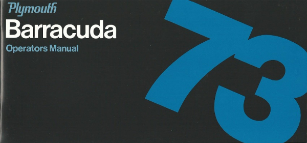 1973 Plymouth Barracuda - Owners Manual (english)