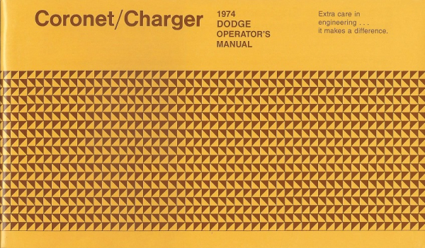 1974 Dodge Coronet and Charger - Owners Manual (english)