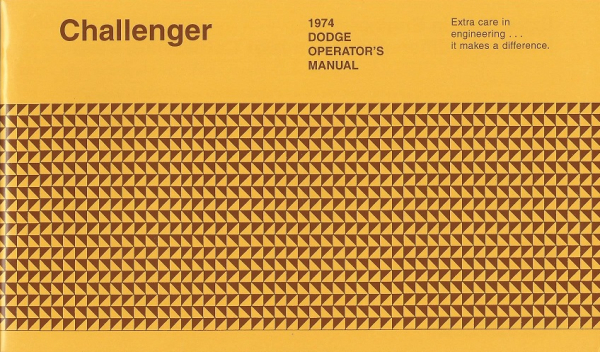 1974 Dodge Challenger - Owners Manual (english)