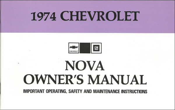 1974 Chevrolet Nova - Owners Manual (english)