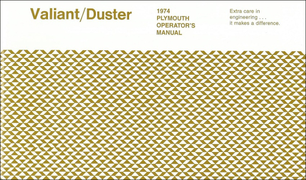 1974 Plymouth Valiant and Duster - Owners Manual (english)